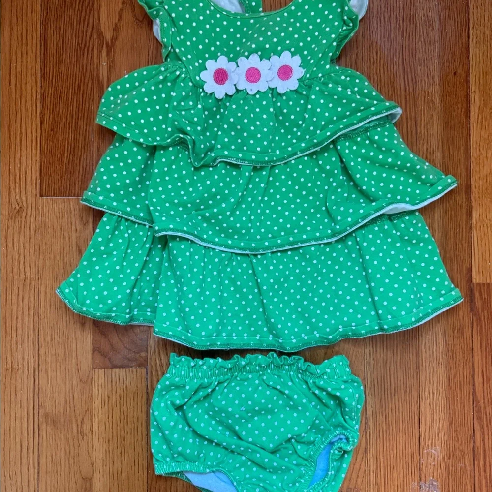 Charming Green Polka Dot Diaper Cover Set